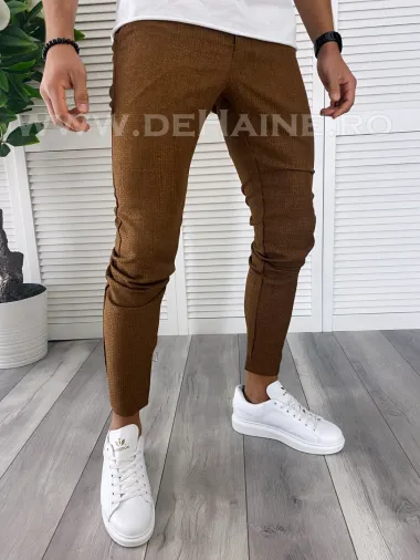 Pantaloni barbati casual regular fit maro B1769 F1-2